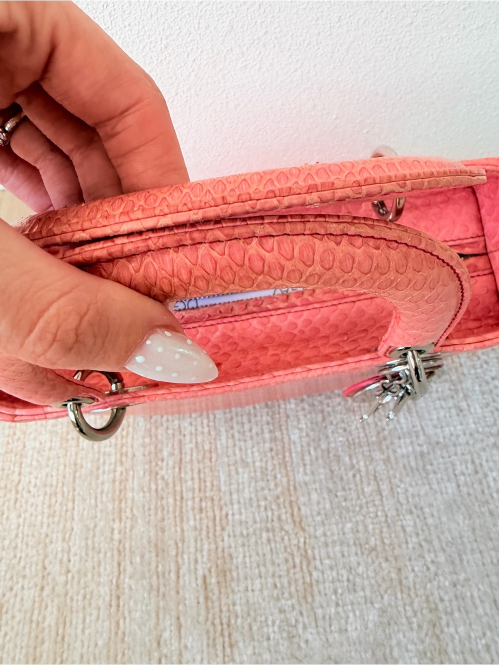 Lady Dior snake skin bag medium - Picture 4 of 8